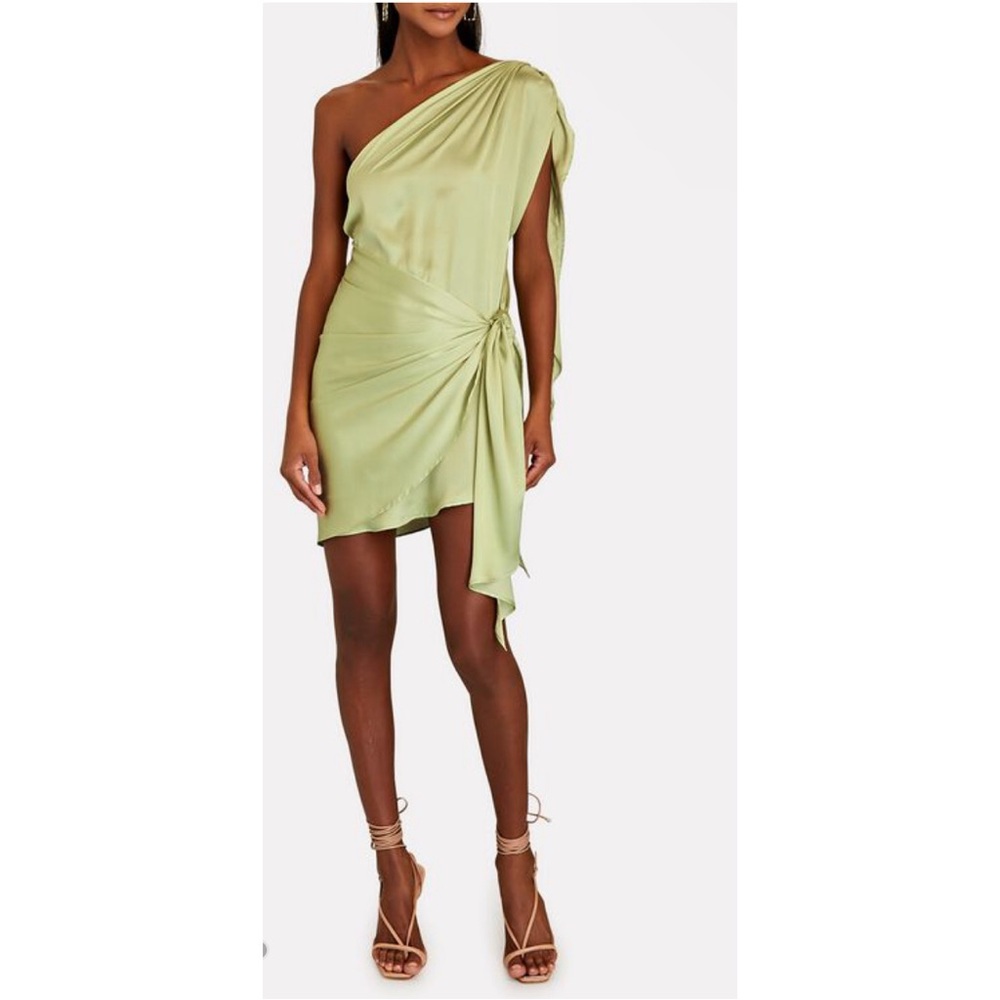 BAOBAB MAREA SATIN ONE SHOULDER MINI DRESS